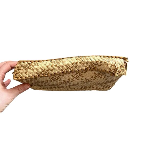 Vintage Handwoven Straw Bag Set Boho Beach Clutch Purse Natural Woven Tote - Picture 4 of 10